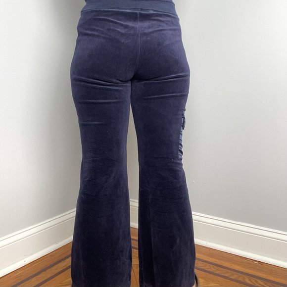 Y2K Coolwear USA Navy Blue Velour Satin Tracksuit - Picture 6 of 6